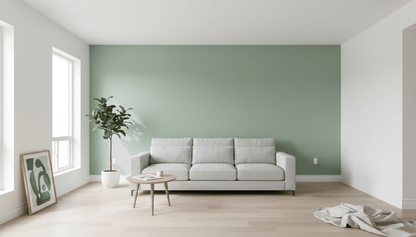 Bedroom refresh with mint green accent wall